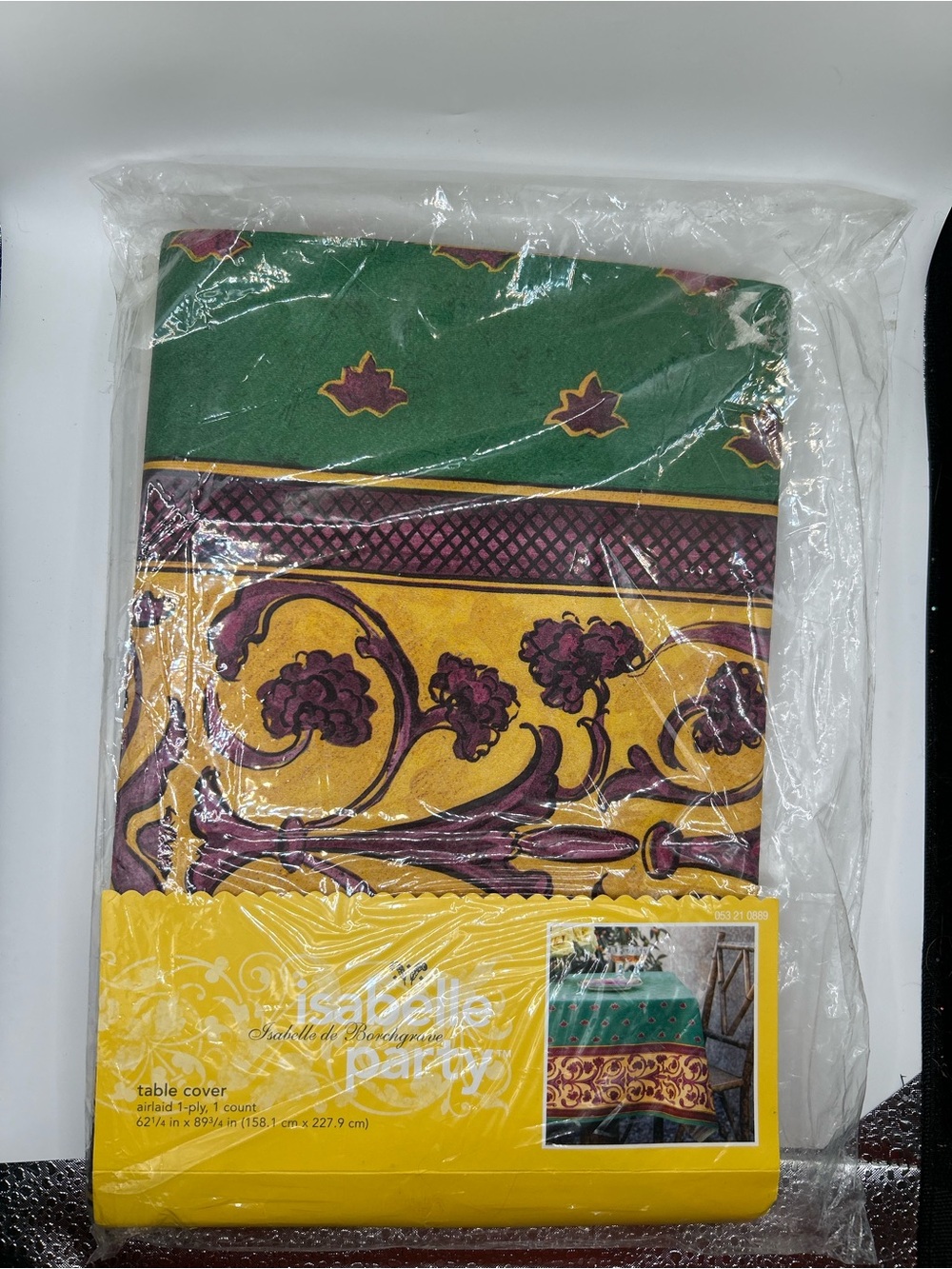 Isabelle Paray Green and Gold Floral Table Cover